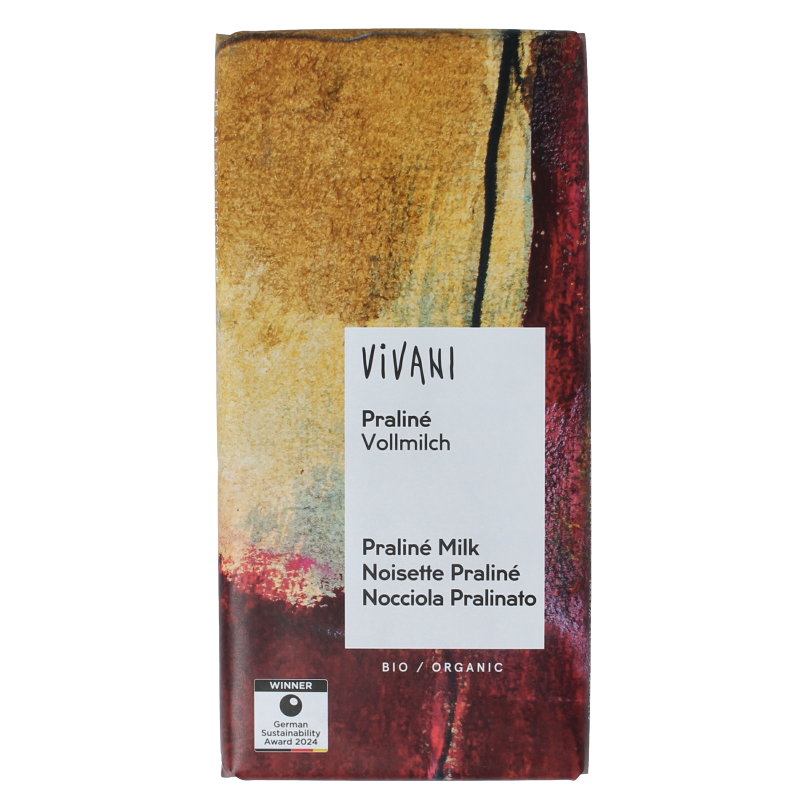 Vivani Chocolade melk praline nougat bio 100 Gram