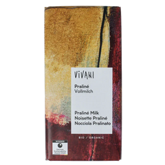 Vivani Chocolade melk praline nougat bio 100 Gram