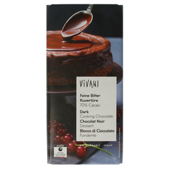 Vivani Couverture smeltchocolade puur bio 200 Gram