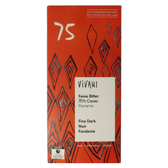 Vivani Chocolade puur 75% kokosbloesemsuiker bio 80 Gram