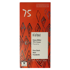 Vivani Chocolade puur 75% kokosbloesemsuiker bio 80.00 Gram