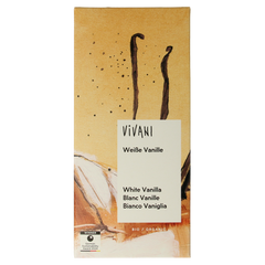 Vivani Chocolade wit vanille bio 80.00 Gram
