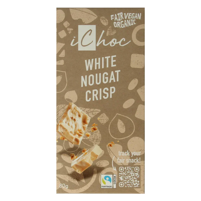 Ichoc White nougat crisp vegan bio 80 Gram