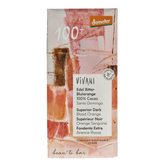Vivani Chocolade Demeter puur 100% bloedsinaasappel bio 90 Gram