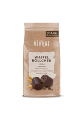Vivani Chocolade wafelrolletjes puur bio 125 Gram