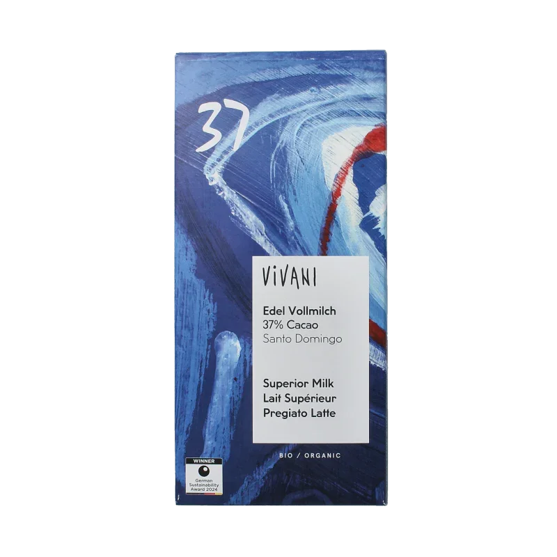 Vivani Chocolade melk 37% bio 80 Gram