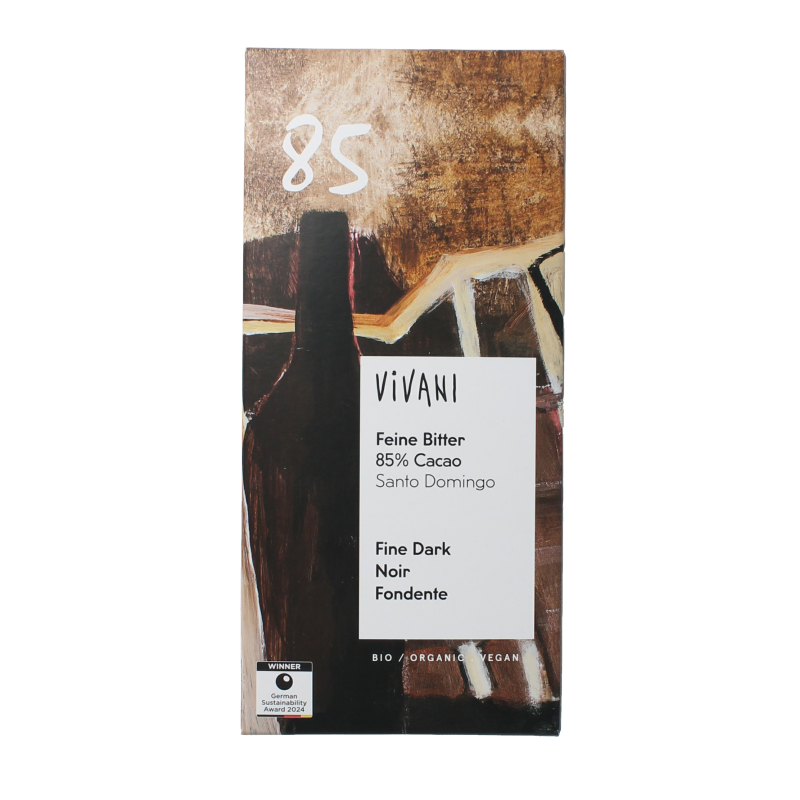 Vivani Chocolade puur 85% bio 80 Gram
