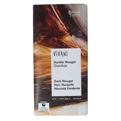 Vivani Chocolade puur nougat gianduja 80.00 Gram