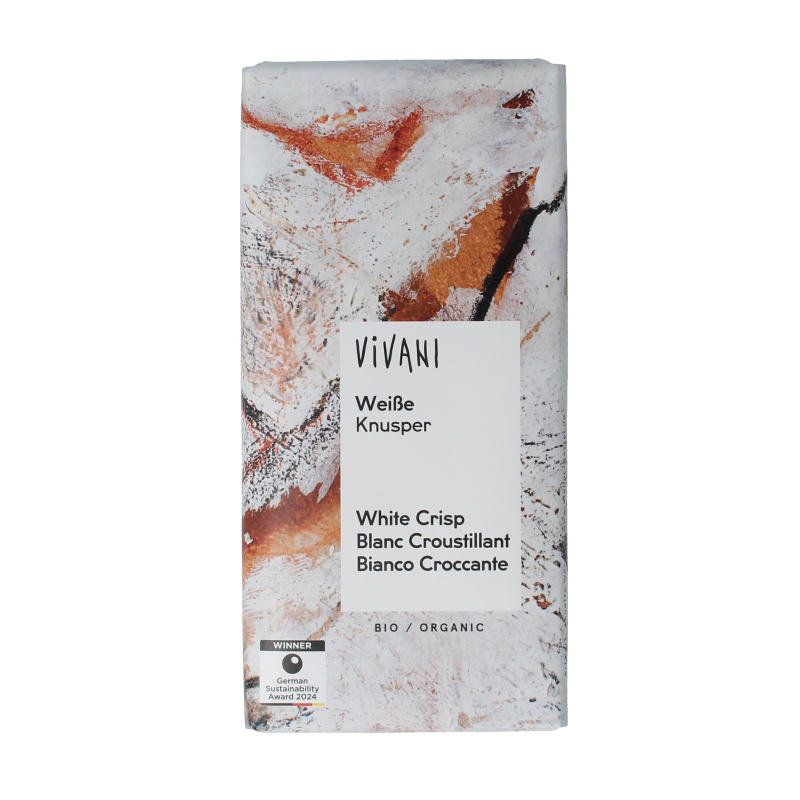 Vivani Chocolade wit rice crispies bio 80 Gram