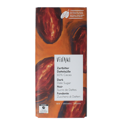 Vivani Chocolade puur 60% dadel gezoet bio 80 Gram