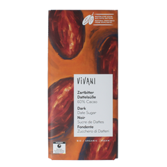 Vivani Chocolade puur 60% dadel gezoet bio 80.00 Gram