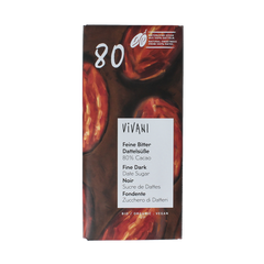 Vivani Fine dark date sugar 80% cacao bio 80 Gram