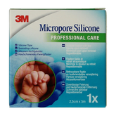 3M Micropore silicone hechtpleister 2.5cm x 5m 1 Stuks