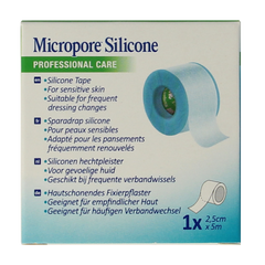 3M Micropore silicone hechtpleister 2.5cm x 5m 1 Stuks
