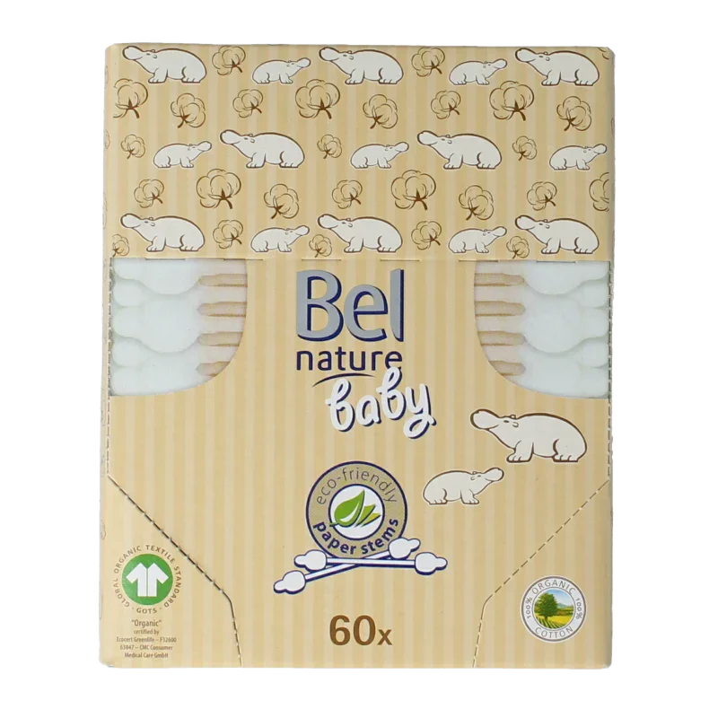 Bel Nature Wattenstaafjes baby 60 Stuks
