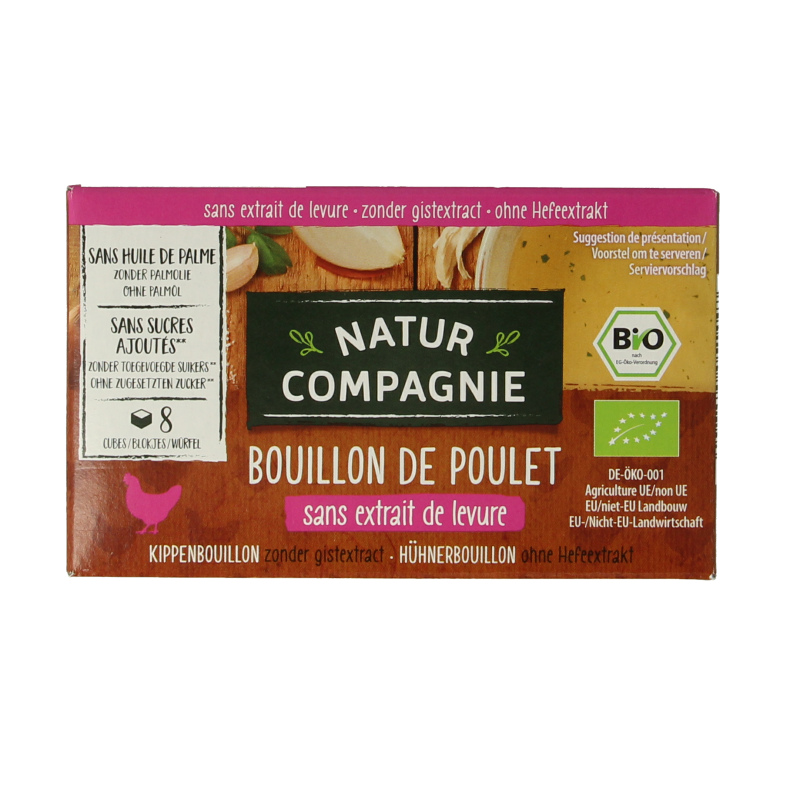 Natur Compagnie Kippenbouillonblokjes zonder gist bio 8 Stuks