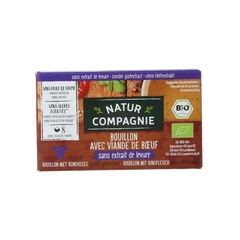 Natur Compagnie Runderbouillon gist- en suikervrij bio 8 Stuks
