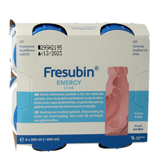Fresubin Energy drink aardbei 200ml 4 Stuks
