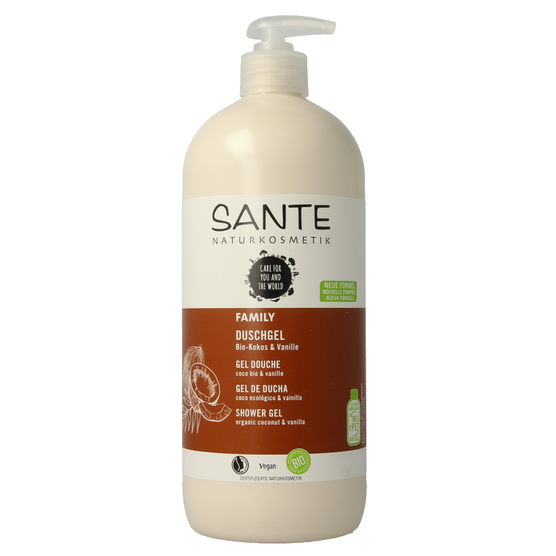 Sante Family showergel coconut & vanilla bio 950 Milliliter