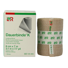 Dauerbinde K elastische zwachtel 7m x 8cm 1 Stuks