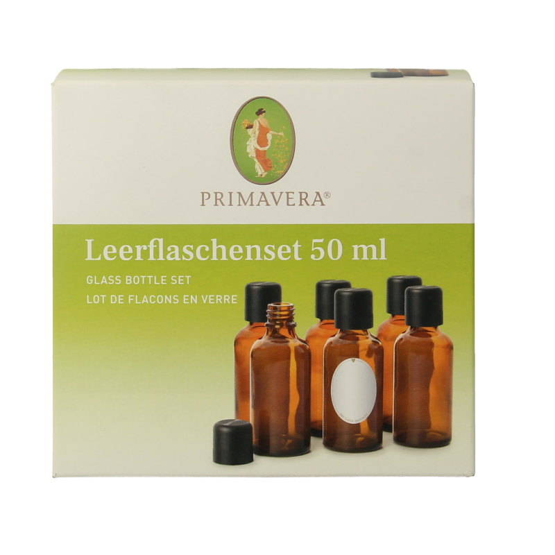 Primavera Lege flessen set 6x50ml schenkdop bruin glas 1 Set