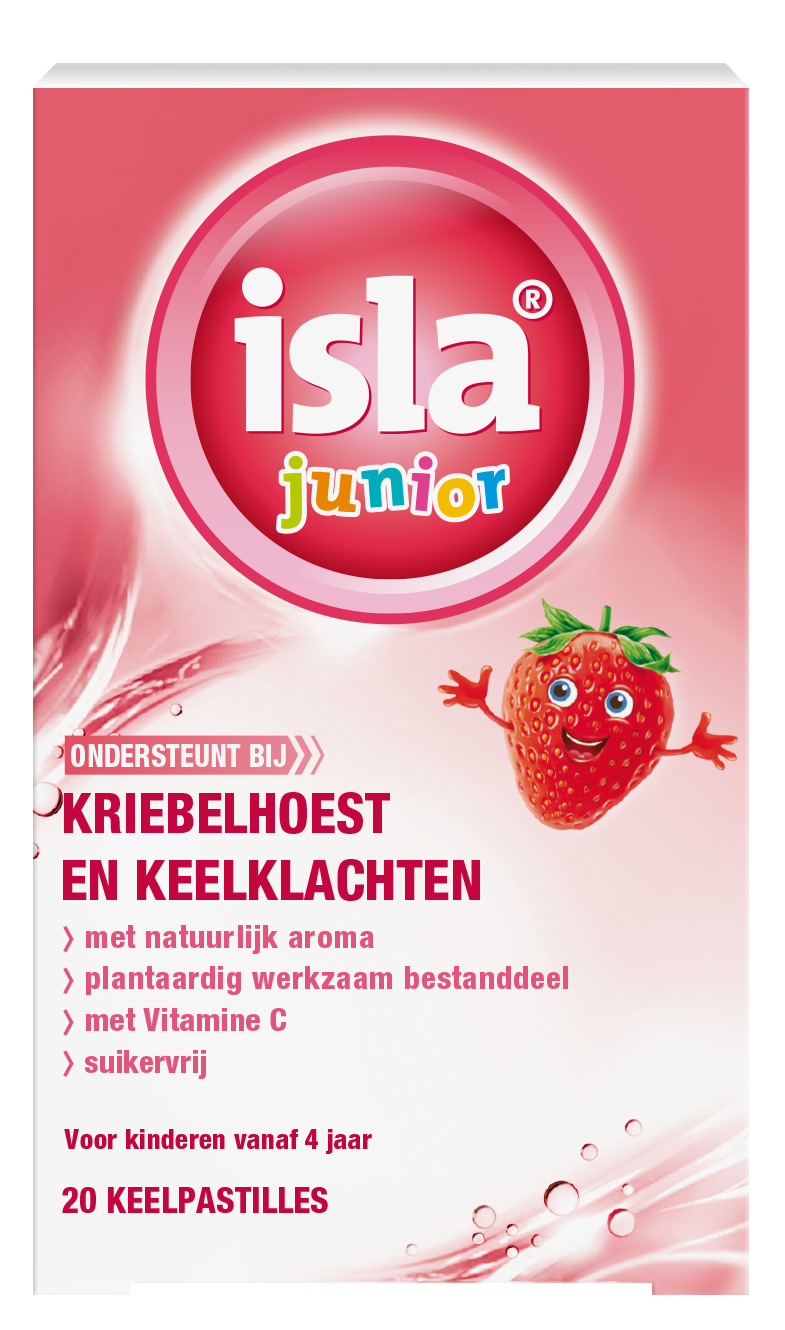 Isla Junior keelpastilles aardbei 20 Pastilles