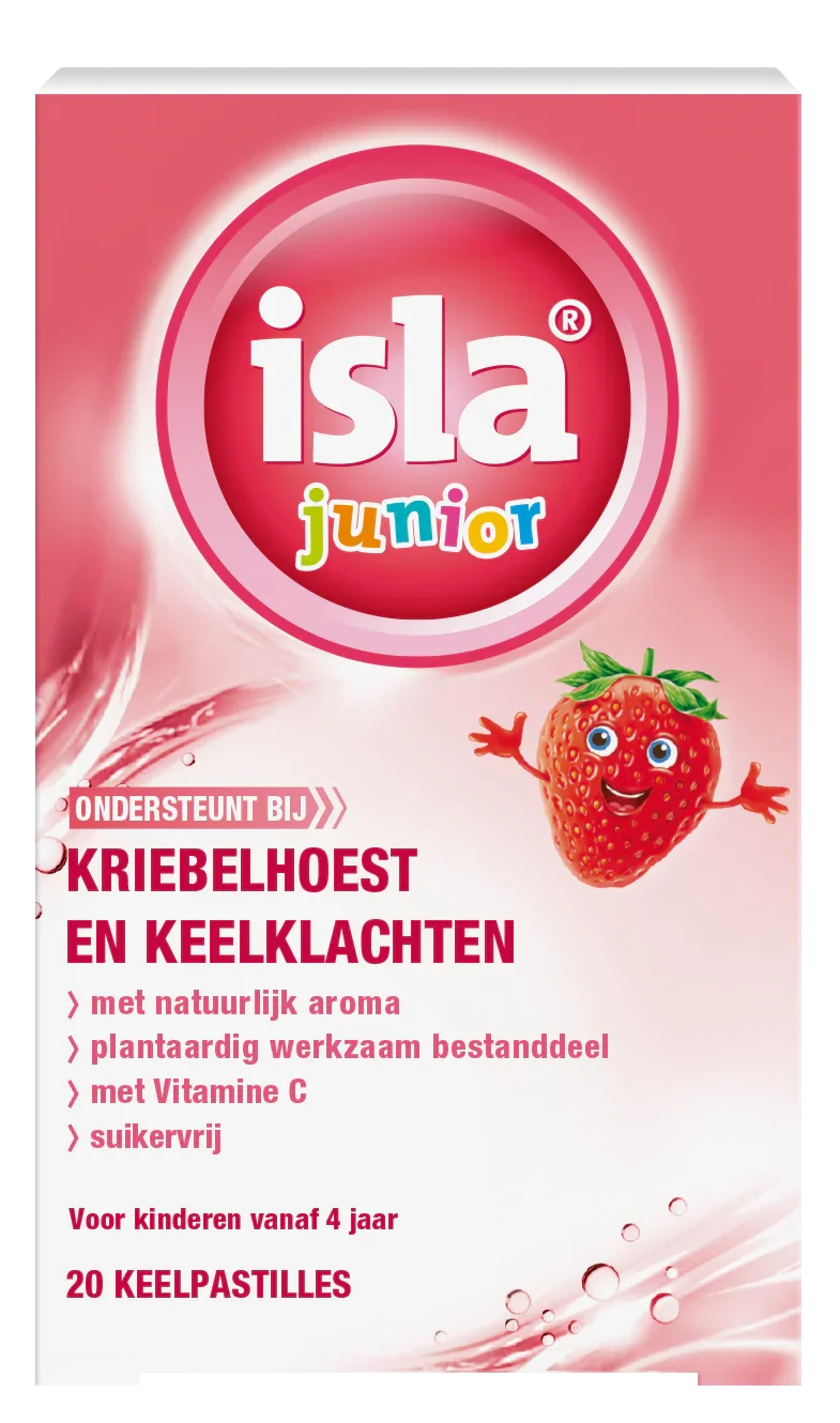 Isla Junior keelpastilles aardbei 20 Pastilles