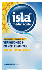 Isla Medic acute citrus honing keelpastilles 20 Pastilles