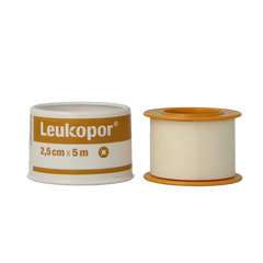 Leukopor Hechtpleister 5m x 2.50cm 1 Stuks