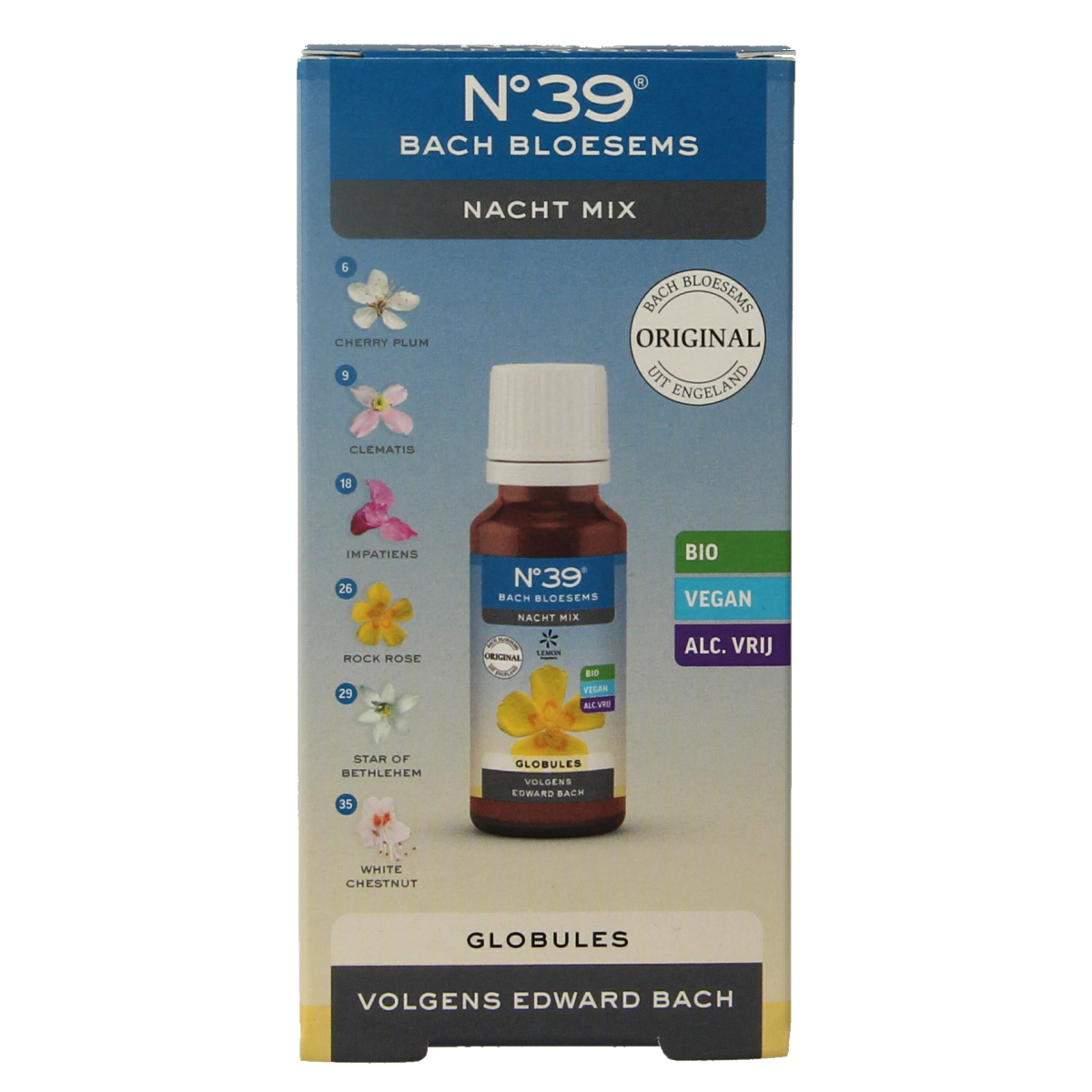 Bach Bloesem Globule parels nr. 39 nacht bio 20.00 Gram