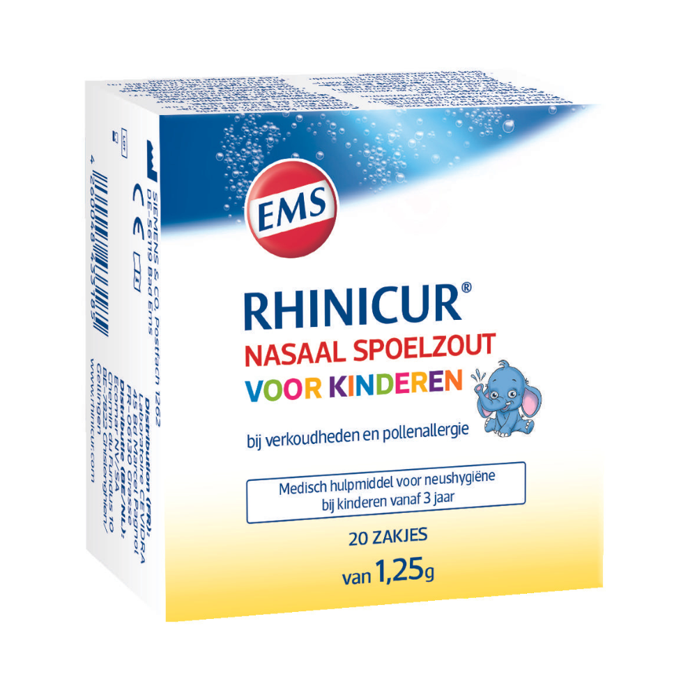 Rhinicur Neus spoelzout kind zakje 20 Stuks
