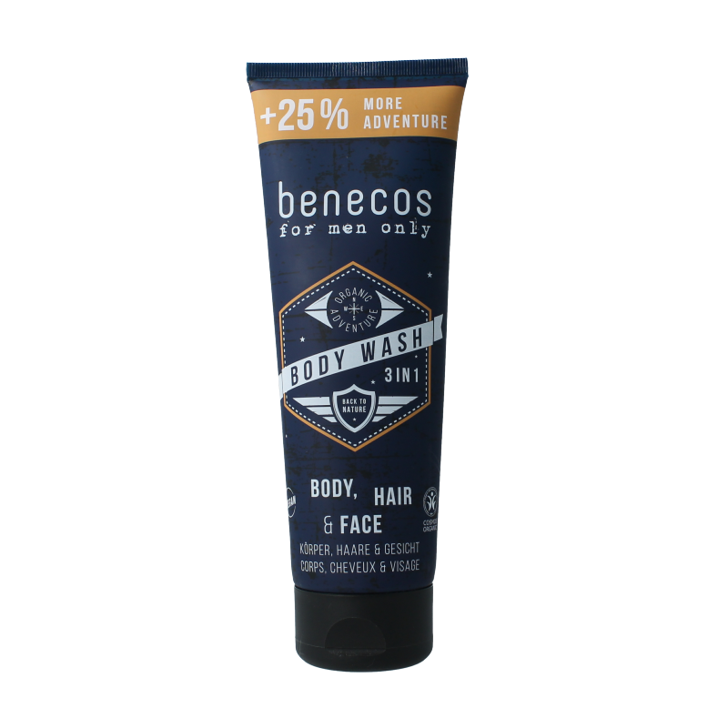 Benecos natural beauty Bio for men only body, hair & face wash 250 Milliliter