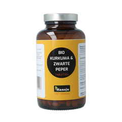 Hanoju Kurkumapoeder + piperine 500mg bio 300 Tabletten