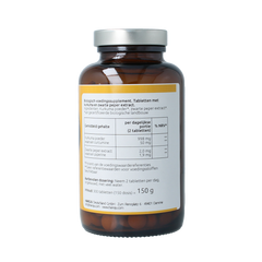 Hanoju Kurkumapoeder + piperine 500mg bio 300.00 Tabletten