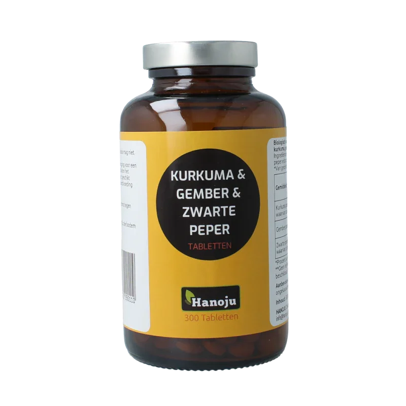 Hanoju Kurkuma + gember + piperine 500mg 300 Tabletten