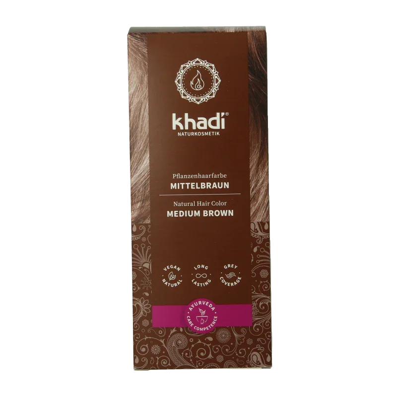 Khadi Haarkleur medium brown 100 Gram