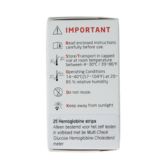Testjezelf Multicheck hemoglobine teststrips 25 Stuks
