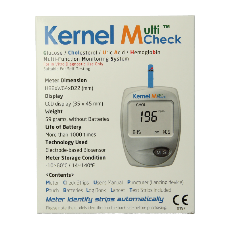 Testjezelf.nu Multicheck plus meter HB Glucose Cholesterol 1 Stuks