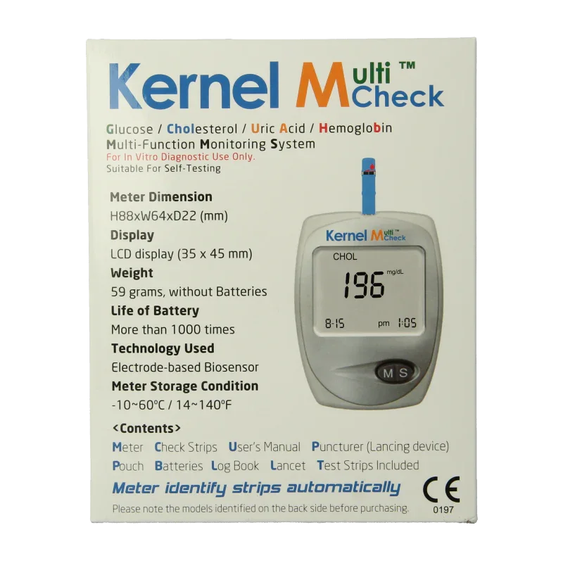 Testjezelf.nu Multicheck plus meter HB Glucose Cholesterol 1 Stuks