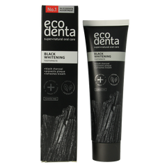 Ecodenta Tandpasta whitening houtskool extra black 100 Milliliter