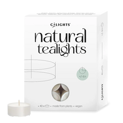 C-lights Natuurlijke theelichtjes 6 branduren 40 Stuks