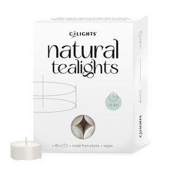 C-lights Natuurlijke theelichtjes 6 branduren 40 Stuks