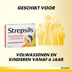 Strepsils Sinaasappel / Vitamine C 24 Zuigtabletten