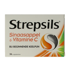 Strepsils Sinaasappel / Vitamine C 36.00 Zuigtabletten