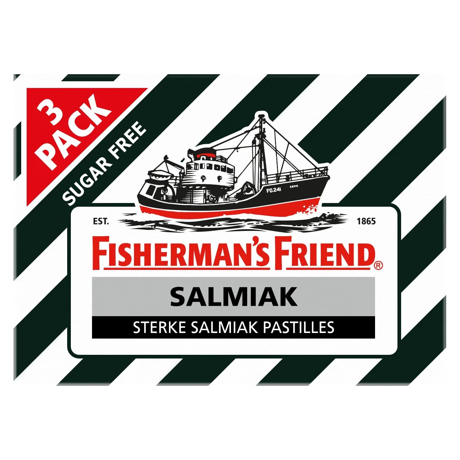 Fisherman's Friend Salmiak suikervrij 3-pack 25 Gram