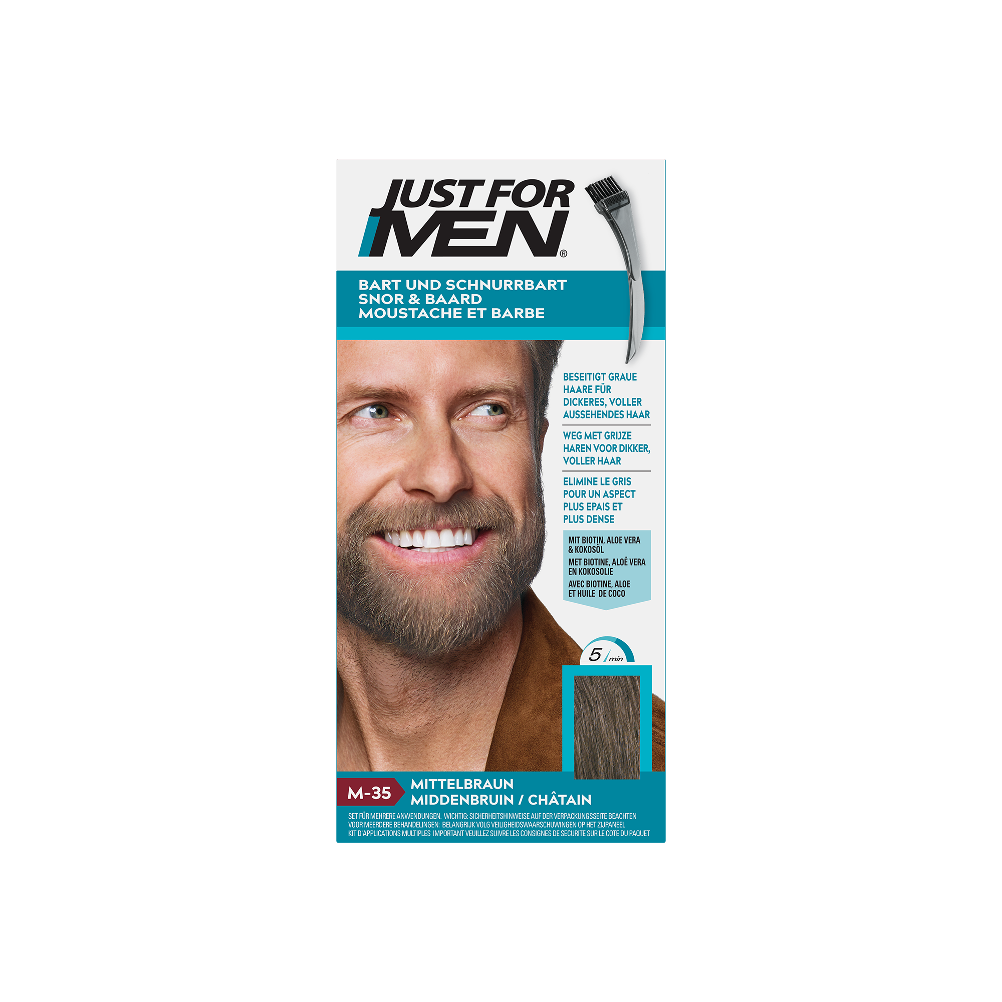 Just For Men Snor & baard middenbruin M35 24 Gram