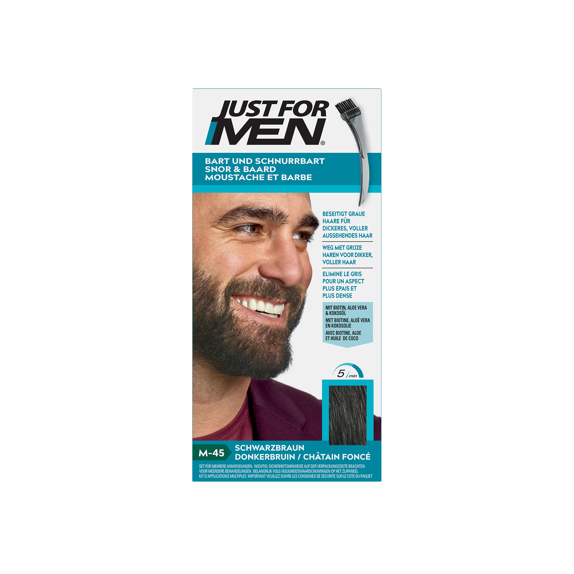 Just For Men Snor & baard donkerbruin M45 14 Gram
