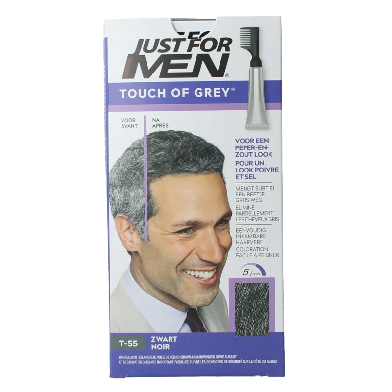 Just For Men Touch of grey T-55 zwart 40 Gram