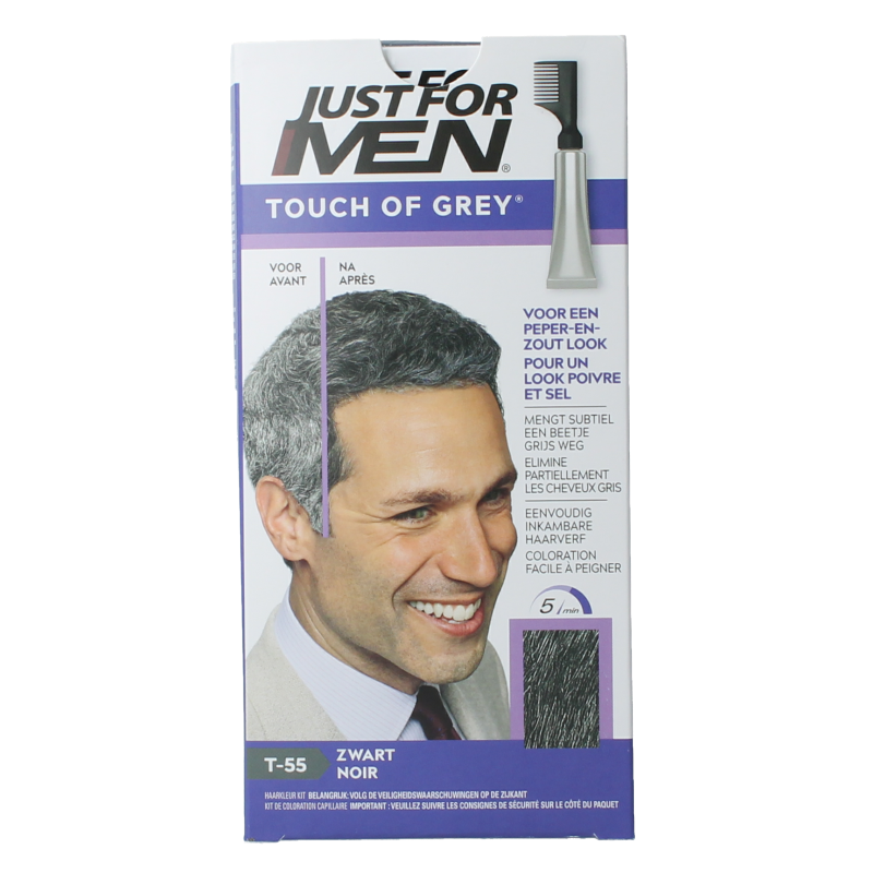 Just For Men Touch of grey T-55 zwart 40 Gram