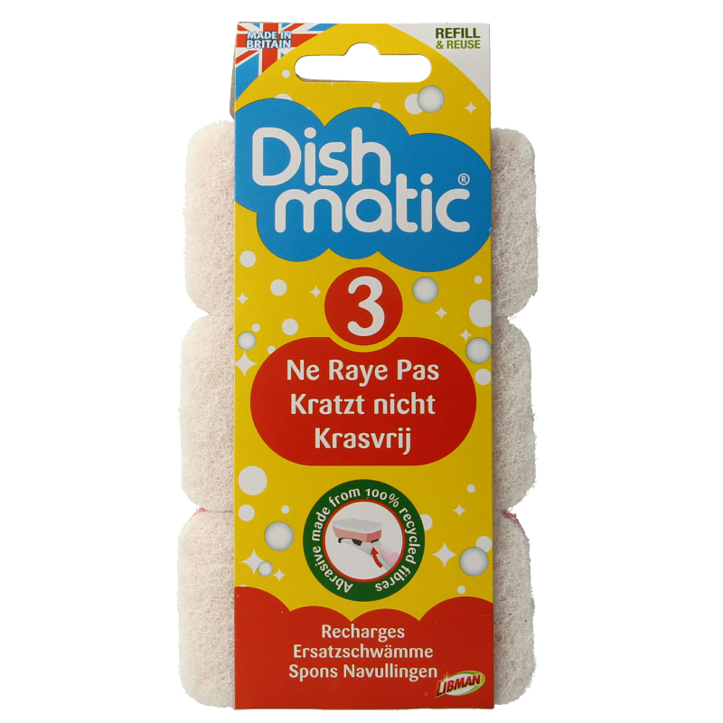 Dishmatic Navulspons krasvrij 3 Stuks